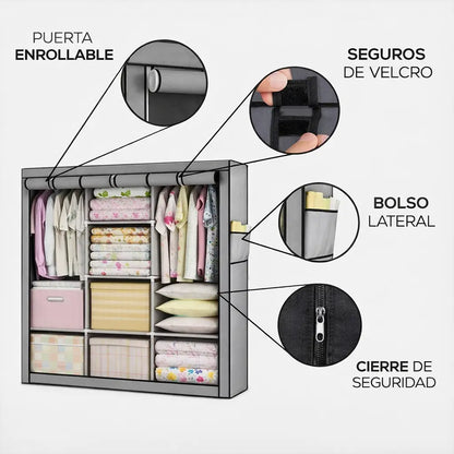 Closet Plegable Multiuso MaxCloset™ + Zapatero Perchero [ÚLTIMAS UNIDADES]