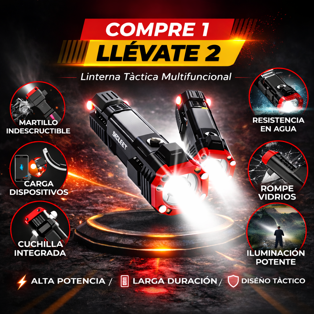 Compre 1 Llévate 2 - Linterna Táctica Multifuncional Titanium